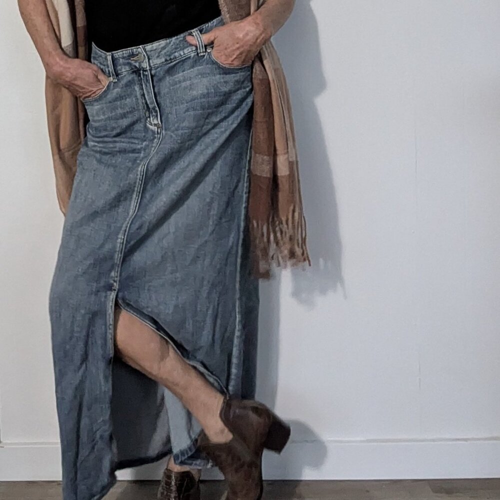 Chico's maxi denim skirt